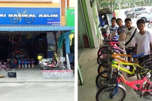 Kedai basikal di Kampung Pasir Gudang Baru, Malaysia